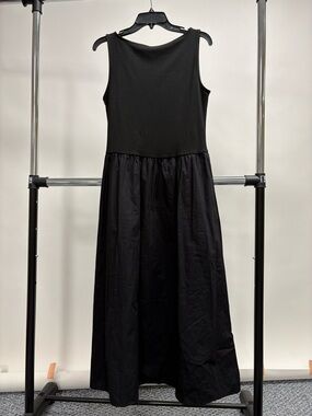 H&M Black Sleeveless Boat Neck Maxi Dress